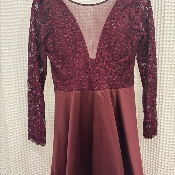 chinese dress ladies Lace inset gown main image 1